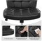 Black Modern Rolling Faux Leather Armless Desk Chair with Metal Base for Home Office